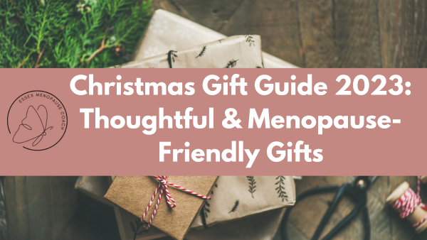 Assorted Christmas gifts beautifully arranged, representing a thoughtful selection of menopause-friendly products from local UK businesses, as recommended in the Essex Menopause Coach's holiday gift guide