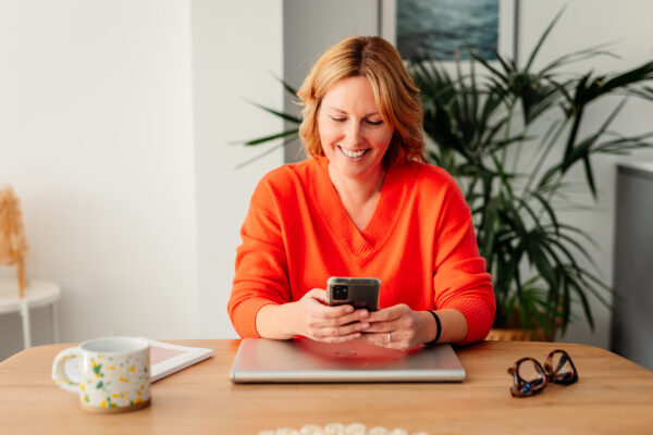 Essex Menopause Coach working at her office